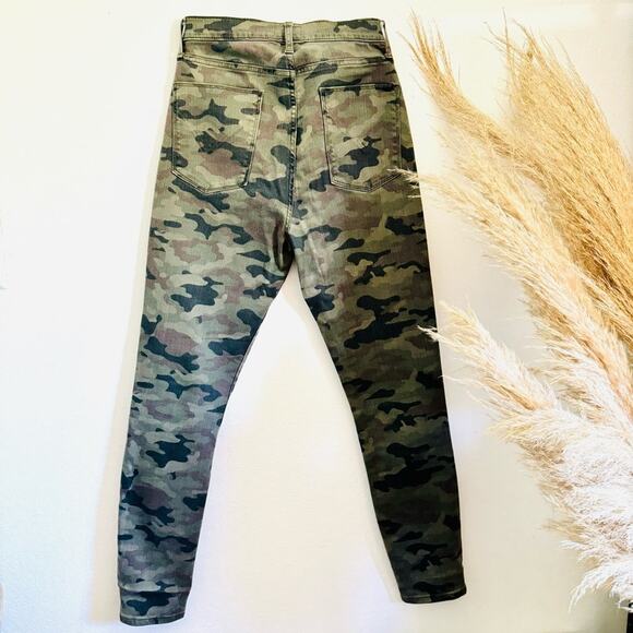 HUDSON Tan Olive Camo Print Barbara High Rise Super Skinny Leg Denim Jeans 29 - Picture 6 of 15